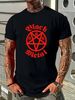 RED BLACK METAL 666 PENTAGRAM SHIRT MED New Exclusive OOP Top For Everyday Wear Fashion Summer Versatile Comfortable Unisex Designer Clothes_viptrois.com