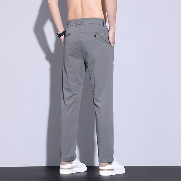 Men's Casual Summer Ice Silk Breathable Thin New Loose Comfortable Sports Straight Long Pants_viptrois.com