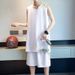 Summer New Men's Sleeveless T-Shirt And Loose Fit Five-Point Shorts Sports Jersey Casual Two-Piece Set_viptrois.com