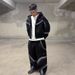 Men's Clothing Retro Gradient Hooded Cardigan Sweatshirt Loose And Comfortable High Street Design Jacket Pants_viptrois.com