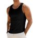 Men's Ribbed Slim Fit Sleeveless Shirt - Breathable Muscle Tank Top For Gym Workout & Summer Training_viptrois.com