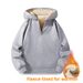 Fleece Thickened Semi-zipper Pullover Hooded Sweater Men's Warm Integrated Fleece Hoodie Men's Wear Long Sleeves_viptrois.com