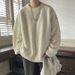 Autumn And Winter Texture Solid Color Knitted Sweater Men's Sweater Round Neck Thread Jacket_viptrois.com
