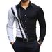 Men's Shirt 2025 New Color Matching Business Casual Four Sided Stretch Printing Comfortable Shirt Men's Long Sleeve_viptrois.com