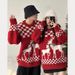 Pure 25 Autumn Winter New Men's Lazy Style Couple Outfit Christmas Red Loose Reindeer Round Neck Knitted Sweater For Men_viptrois.com