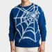 Cross-Border Fashion Men's Autumn New Round Neck Sweater American Retro Spider Web Pattern Jacquard Knitted Base Shirt_viptrois.com