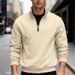 Men's Fleece Zip-Up Hoodie - Soft & Warm Pullover With Stand Collar, Relaxed Fit, Heavyweight Knit For Casual Wear (Multiple Colors & Sizes)_viptrois.com