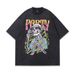 Men's Clothing High Street Fashion Short Sleeved T Shirt Retro Band Direct Spray Printing Washed Heavy Cotton Vintage T Shirt_viptrois.com