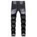 Men's Clothing Trade Flower Hole Fashion Trend Men's Denim Trousers_viptrois.com