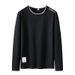 Men's Embroidered Cotton Long Sleeve T-Shirt – Minimalist Crewneck Tee (M-3XL, White/Grey/Black/Blue)_viptrois.com