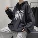 Autumn And Winter Retro Hoodie Men's Simple Loose Letter Printed Hoodie Coat_viptrois.com