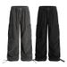 Men's Clothing Retro Loose Drawstring Overalls Wide Leg Multi Pocket High Street Casual Sports Trend Unisex Trousers_viptrois.com