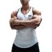 Muscle Fitness Vest Bodybuilding Dumbbell Men's Casual Sleeveless I-Back Slim Fit Elastic Bottom Shirt Sweat-absorbing And Breathable_viptrois.com