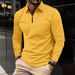 Men's Clothing Waffle Knit Long Sleeve T-Shirt - Relaxed Fit Crew Neck Casual Top (6 Colors) | Breathable Poly-Cotton Blend | Machine Washable_viptrois.com