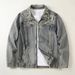 Men's Clothing Autumn And Winter Casual Jackets Retro Tops Zipper Denim Jacket_viptrois.com