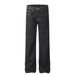 Men's Clothing Retro 2025 Autumn And Winter Trendy Washed Black High End Design Men's Straight Flared Denim Trousers_viptrois.com