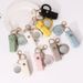 Bag Charms Change Lipstick Bag Creative Mirror Keychain Small Pendant PU Leather Car Bag Pendant Accessories Spot_viptrois.com