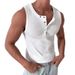 Men's Clothing Casual Henley Collar Sleeveless Vest Summer New Hot Selling Sports Fitness Waistcoat Men's Wear_viptrois.com