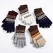 Autumn And Winter Adult Warm Gloves Women's Jacquard Knitted Touchscreen Yarn And Velvet Anti Cold Finger Gloves_viptrois.com