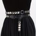 Women's Belts rivet punk belt retro genuine leather women's extended double circle thin belt belt cross-border hot sale_viptrois.com