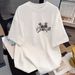 Cotton Short-sleeved T-shirt Men's Summer Trendy Brand Japanese Loose And Versatile Bottoming Shirt, Juvenile Student Simple Sports Top, White XL_viptrois.com