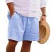 New Men's Cotton Solid Color Beach Short Summer Lightweight Pants Outdoor Large Breathable Shorts Homme_viptrois.com