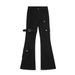 Hippie Trend Flared Jeans Vibe Loose Men's Long With Tie Straps Irregular Pocket Design Casual Pants_viptrois.com
