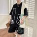 Men's Suit Summer American Color Blocked Short Sleeved T-Shirt , Free To Match, Student High Street Casual Two-Piece_viptrois.com