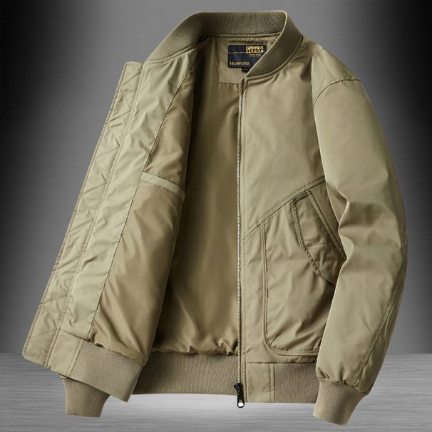Workwear Jacket Men's Autumn And Winter Stand Up Collar Retro Pilot Jacket Men's Casual Loose Baseball Jacket_viptrois.com