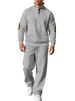 Men's Clothing New European And American Men's Casual Trousers Stand Collar Versatile Jacquard Pit Stripe Knitted Sweater Autumn Suit_viptrois.com