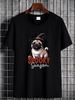 Pug Halloween T Shirt Lover Funny Fall Mom For Spooky Season Owner Stretched Versatile Casual Soft Summer Slightly Streetwear Designer Clothes_viptrois.com