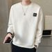 Men's Casual Crew Neck Sweatshirt – Loose Fit Solid Color Pullover For Everyday Wear, Trendy Autumn & Spring Essential_viptrois.com