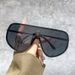 Square Large Frame Rice Nail One-piece Sunglasses New Frameless Fashion One-piece Men's And Women's Sunglasses_viptrois.com