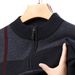 Loom Autumn Winter New Men's Half-Zip Knitted Sweater Fleece Lined Thickened Pullover Base Shirt European American Style Men_viptrois.com