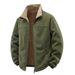 Men's Fleece Stand Collar Jacket – Thickened Polar Fleece Zip-Up Coat, Oversized Casual Sweatshirt With Soft Sherpa Lining For Autumn & Winter_viptrois.com
