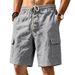 Men's Summer Linen Casual Work Shorts Breathable Loose Multi Pocket Style Cotton And Linen Work Pants_viptrois.com
