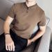 Summer New Thin Waffle Men's Short-sleeved T-shirt Ice Silk Fabric Personalized V-neck Men's Bottoming Shirt Short T-shirt_viptrois.com