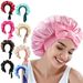 Women's double layer silk sleeping hat double sided wearable satin headscarf hat bow tie pullover hat enlarged_viptrois.com