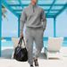 Jacquard Check Heavyweight Workwear Set – Long-Sleeve Crewneck Top & Straight-Leg Pants (S-XXXL, 6 Colors)_viptrois.com