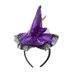 Unisex Halloween witch headband costume party funny party lace sequined hat_viptrois.com
