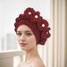 New Three Layer Hat With Flower Braids Sticky Small Flower Baotou Hat Ten Colors In Stock_viptrois.com