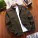 Spring Autumn New Cotton Washed Jacket For Middle Aged And Young Men's Stand Up Collar, Loose Casual Top_viptrois.com