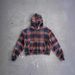 Men's Casual Plaid Zip up Hooded Sweatshirt Fashion Trendy 2541 Retro Style European And American Style Cross Border Wholesale_viptrois.com