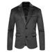 CT 23 Spring New Men's V-neck Two-button Blazer Casual Slim Fit Solid Color Suit_viptrois.com