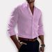 Men's 3D Digital Print Long Sleeve Shirt - Stretch Stripe Pattern Business Casual Button Up Shirt With Modern Fit_viptrois.com