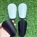 Mini Football Shin Guards 2-Pack (Black & White) - Small Size 8x5cm & 10x6cm - Lightweight Protective Gear For Youth & Kids Soccer Training_viptrois.com
