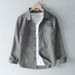 Retro Workwear Long Sleeved Shirt Men's Autumn Japanese Casual Large Size Youth Literary Loose Shirt Men's Jacket_viptrois.com