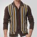 2025d Clothing Men's Spring Thin Knit Business Casual Long Sleeve Striped Polo Shirt SY0127_viptrois.com