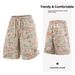 Men's American Style Graffiti Knit Shorts Trendy Brand Letter Print Summer Thin Style Retro Beach Vacation Five Point Pants_viptrois.com