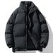 Men's Winter Padded Jacket Warm Thickened Polyester Coat Stand Collar Casual Streetwear_viptrois.com
